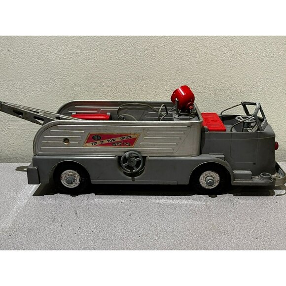 Vintage 1950s 17” Ideal Toy Co Fix It Tow Truck Toy Missing Parts Restoration - Picture 13 of 16